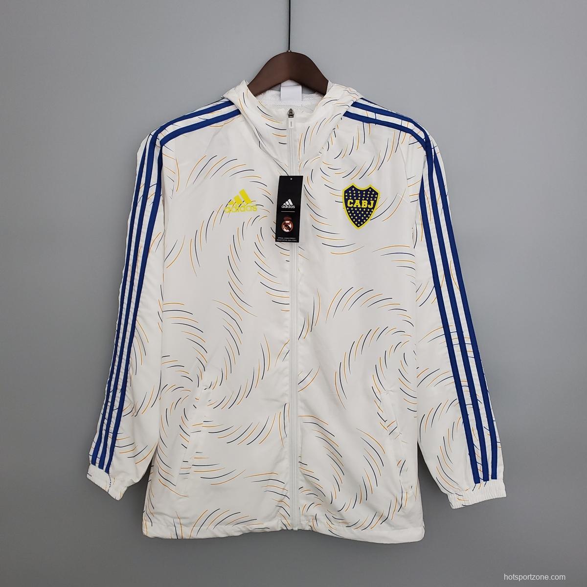 Windbreaker Boca Juniors White Soccer Jersey