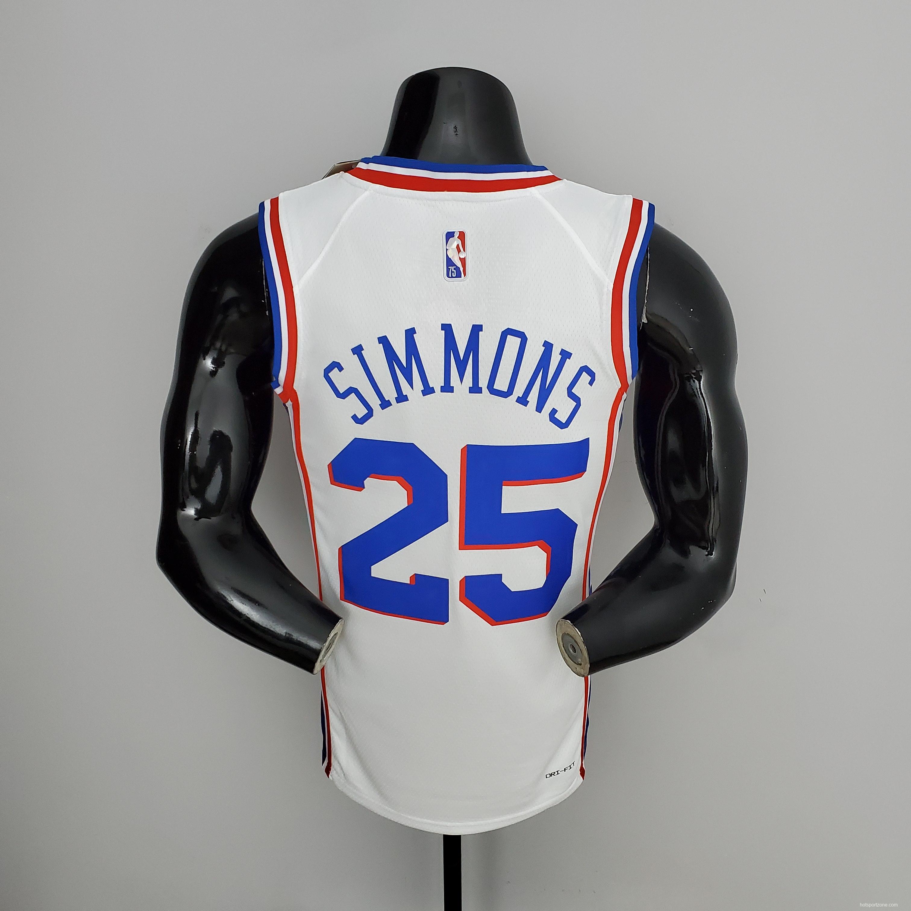 75th Anniversary Philadelphia 76ers SIMMONS#25 White NBA Jersey