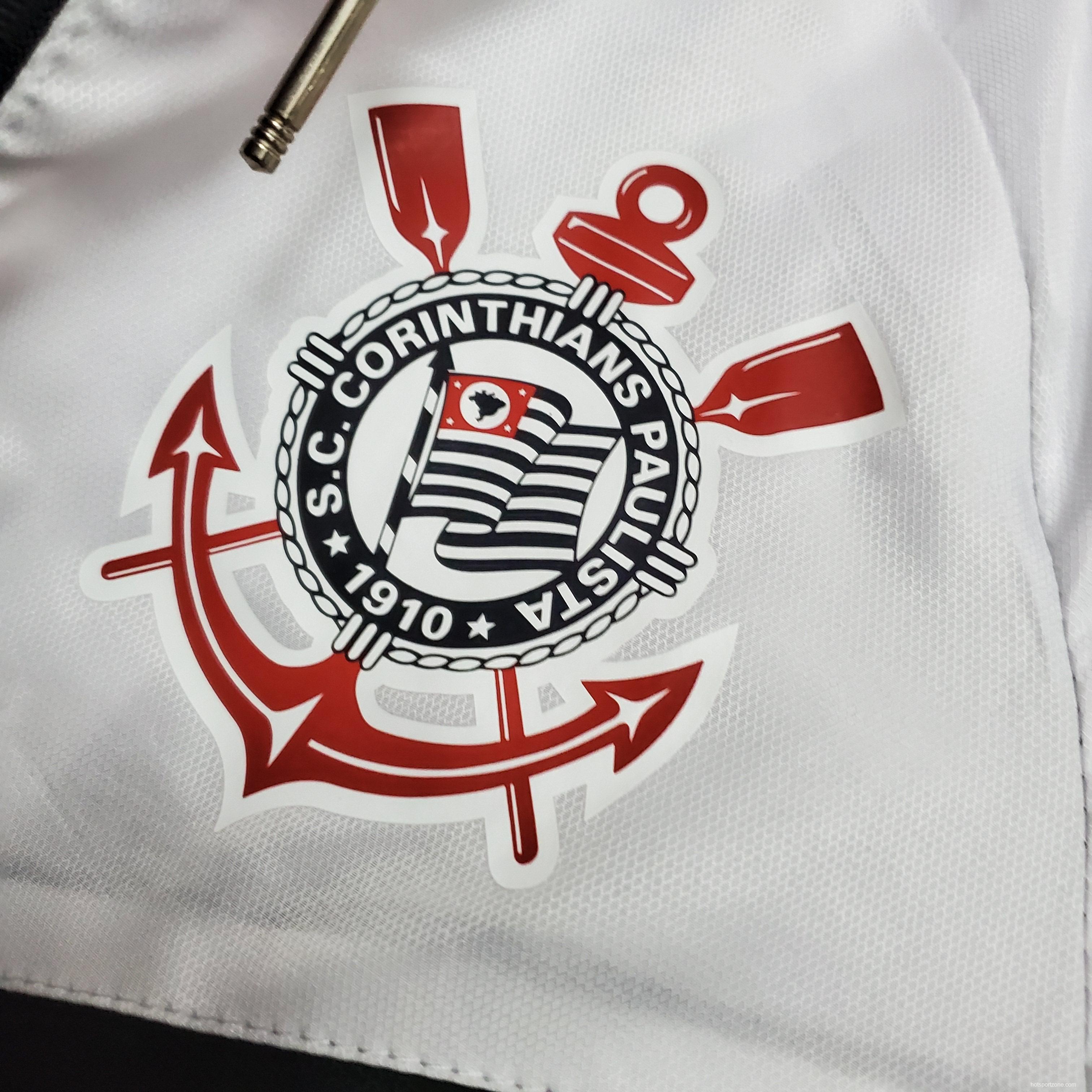 Windbreaker Corinthians Black &amp; White Soccer Jersey