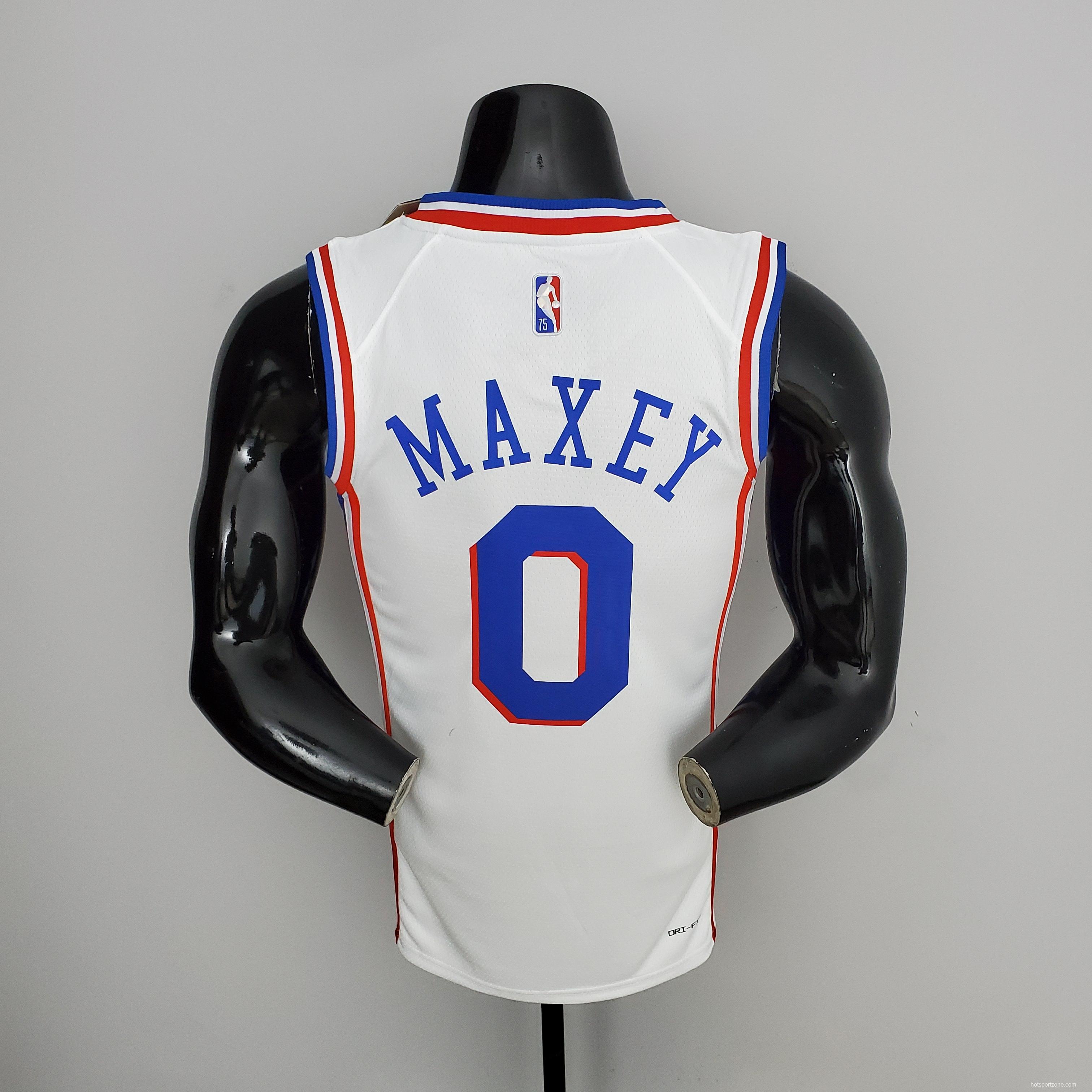 75th Anniversary Philadelphia 76ers MAXEY#0 White NBA Jersey