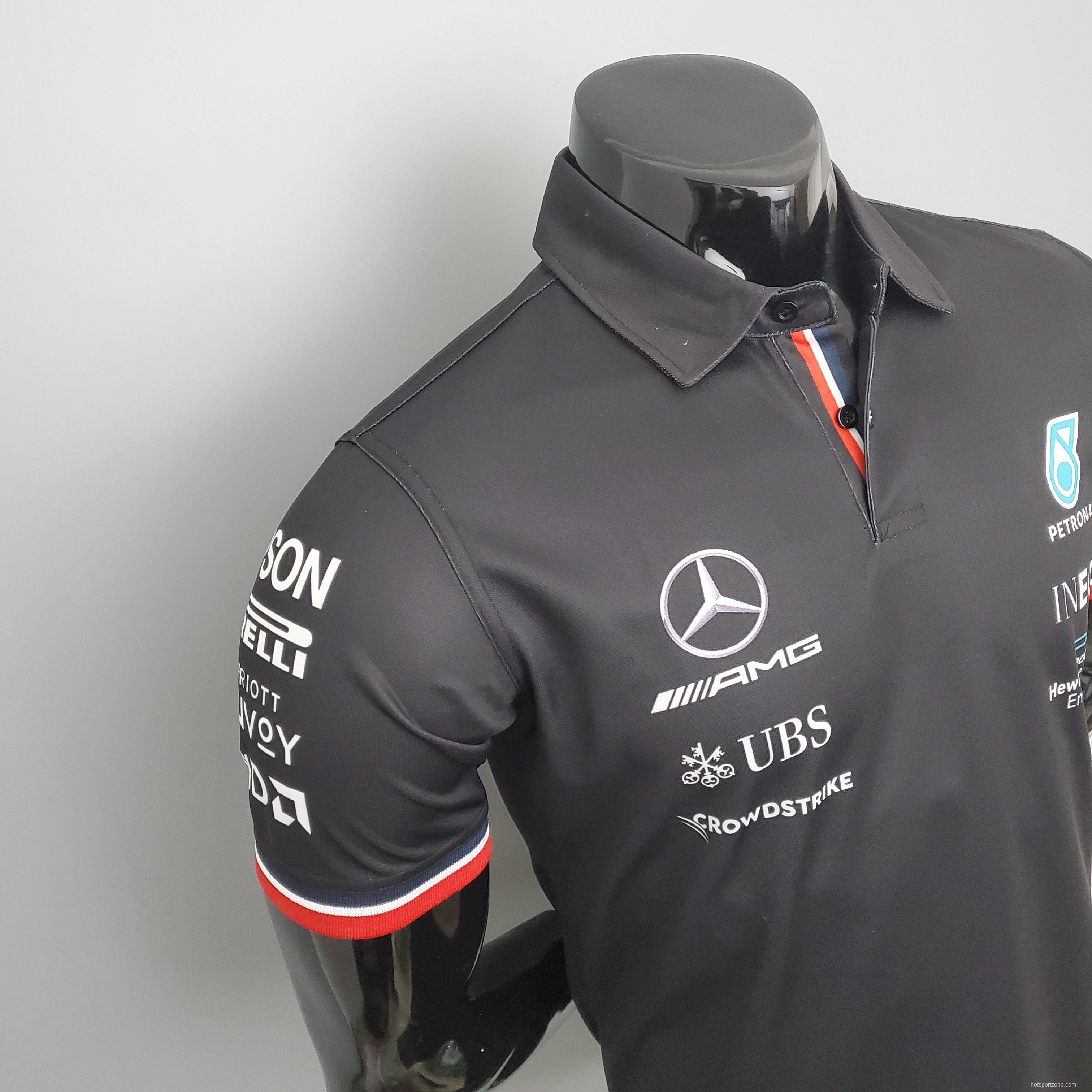 F1 Formula One racing suit; Mercedes POLO Black S-5XL