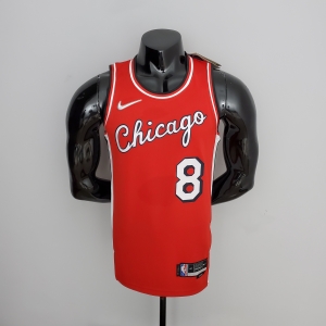 75th Anniversary 2022 Season Chicago Bulls LAVINE#8 City Edition Red NBA Jersey
