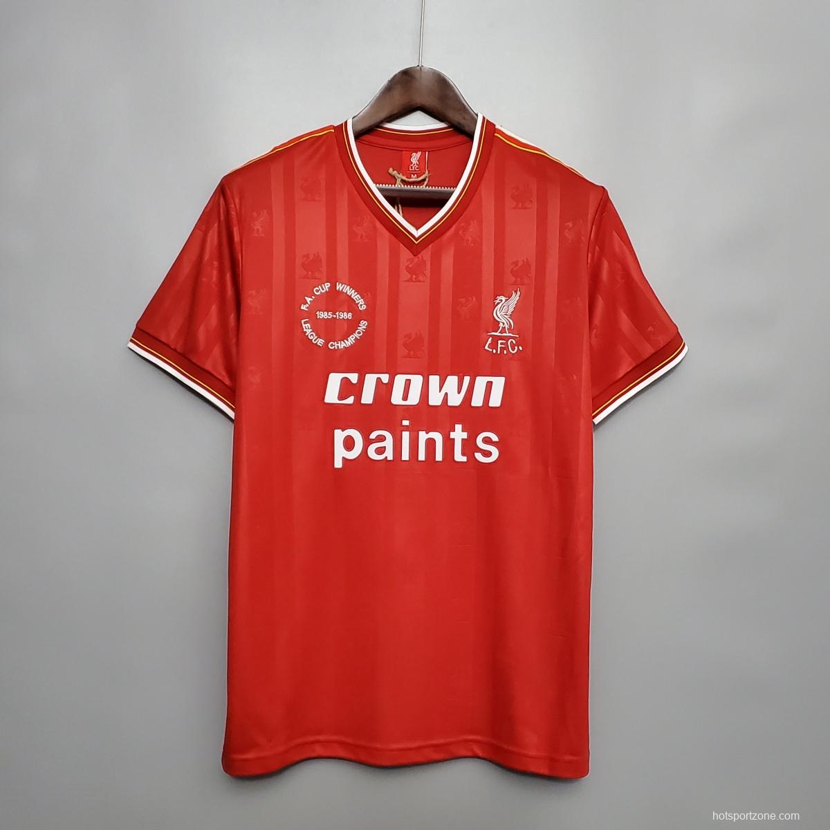 Retro 85/86 Liverpool home Soccer Jersey