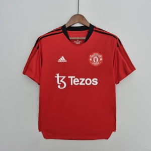 21/22 Manchester United Training Suit Red Soccer Jersey