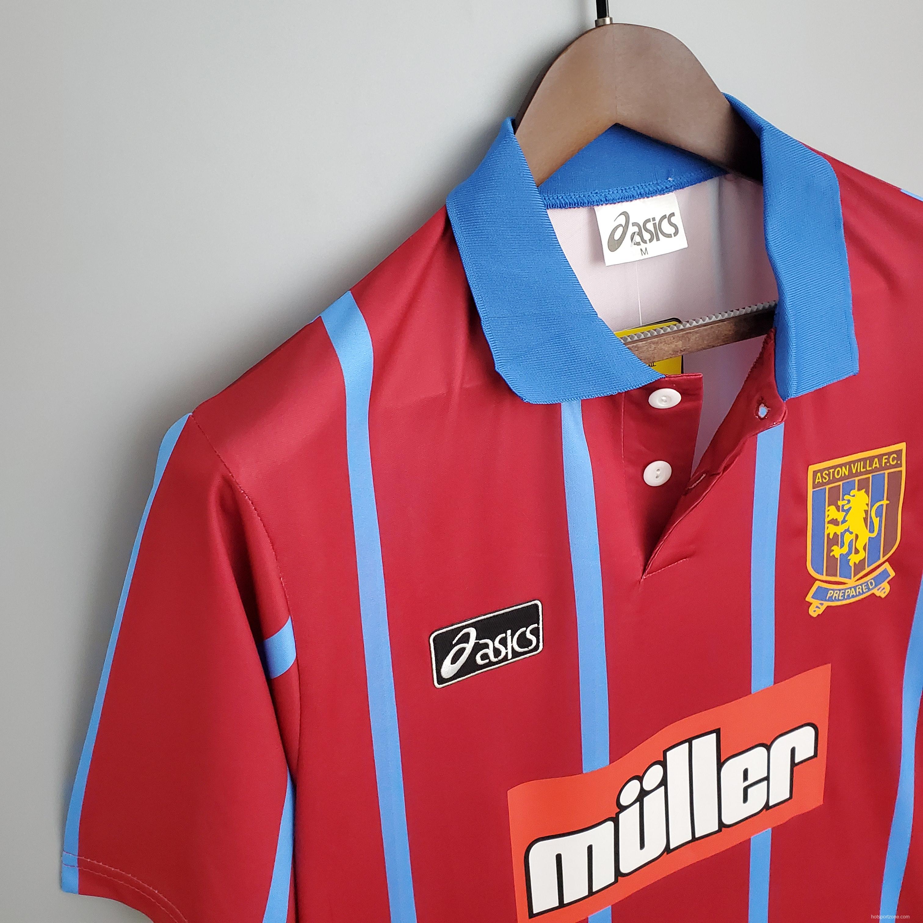 Retro 93/95 Aston Villa home Soccer Jersey