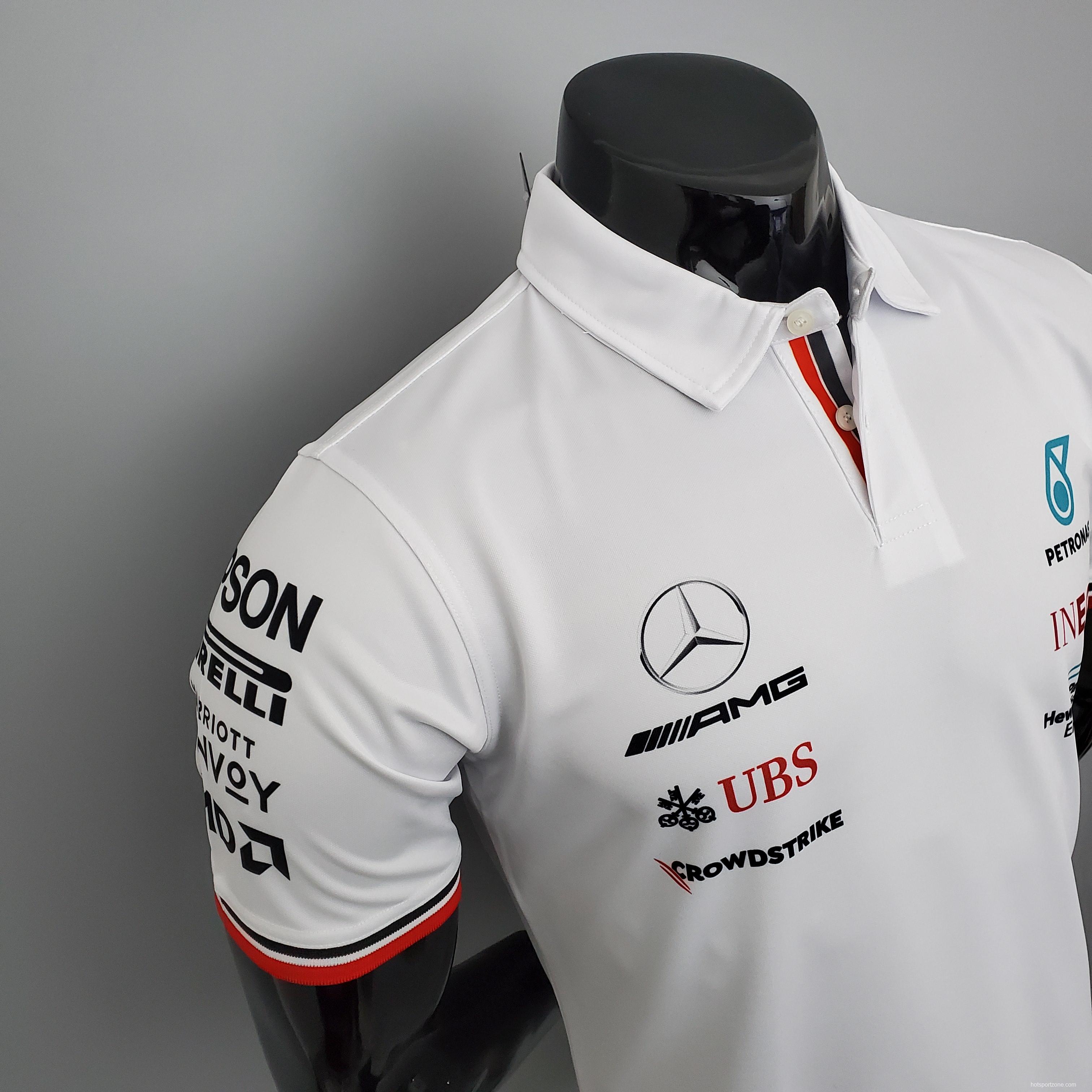 F1 Formula One racing suit; Mercedes POLO White S-5XL