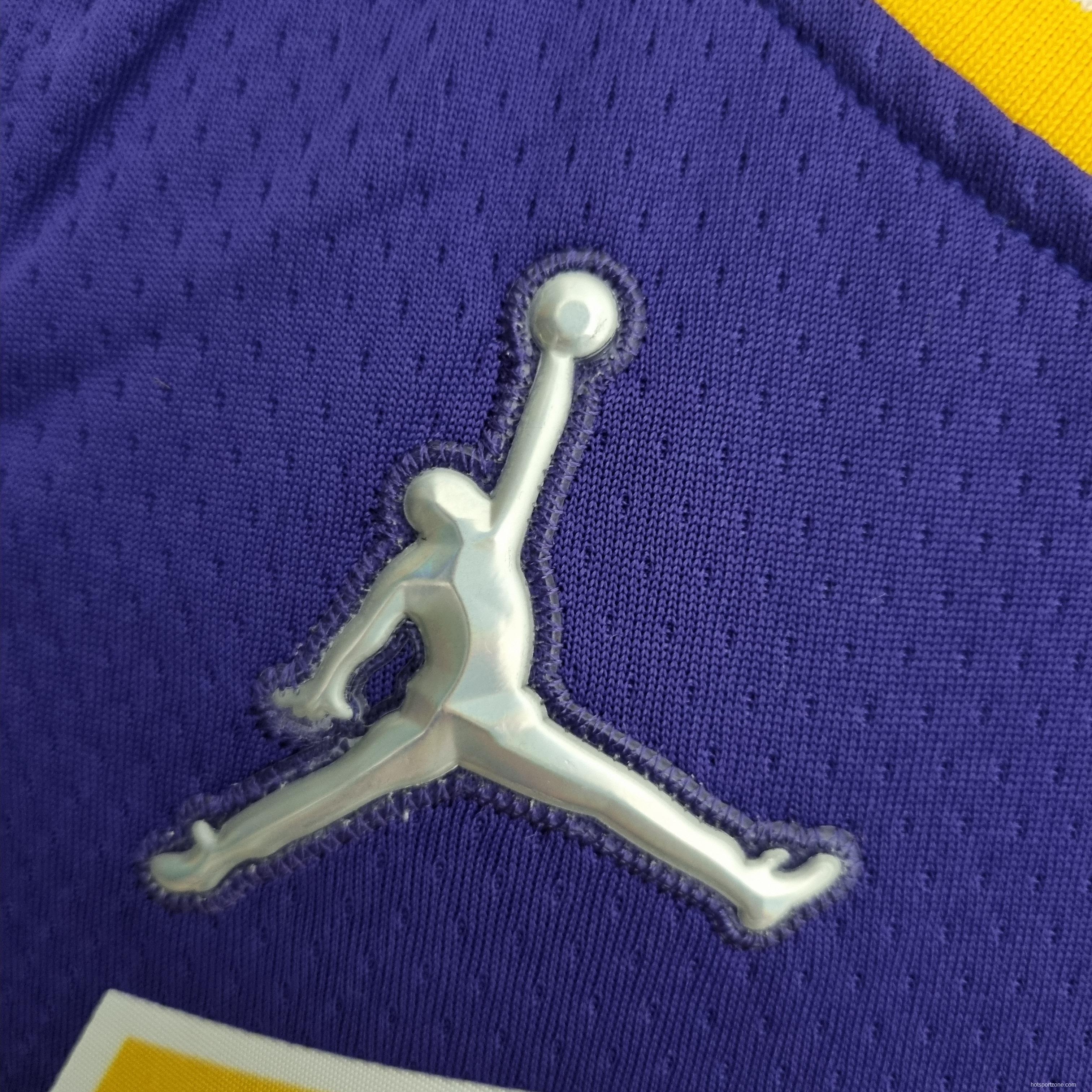 75th Anniversary Davis #3 Los Angeles Lakers Jordan Purple NBA Jersey