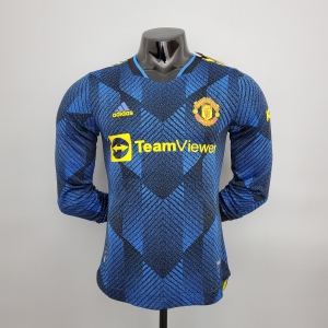 21/22 Player Version Long Sleeve Manchester United Third away Soccer Jersey