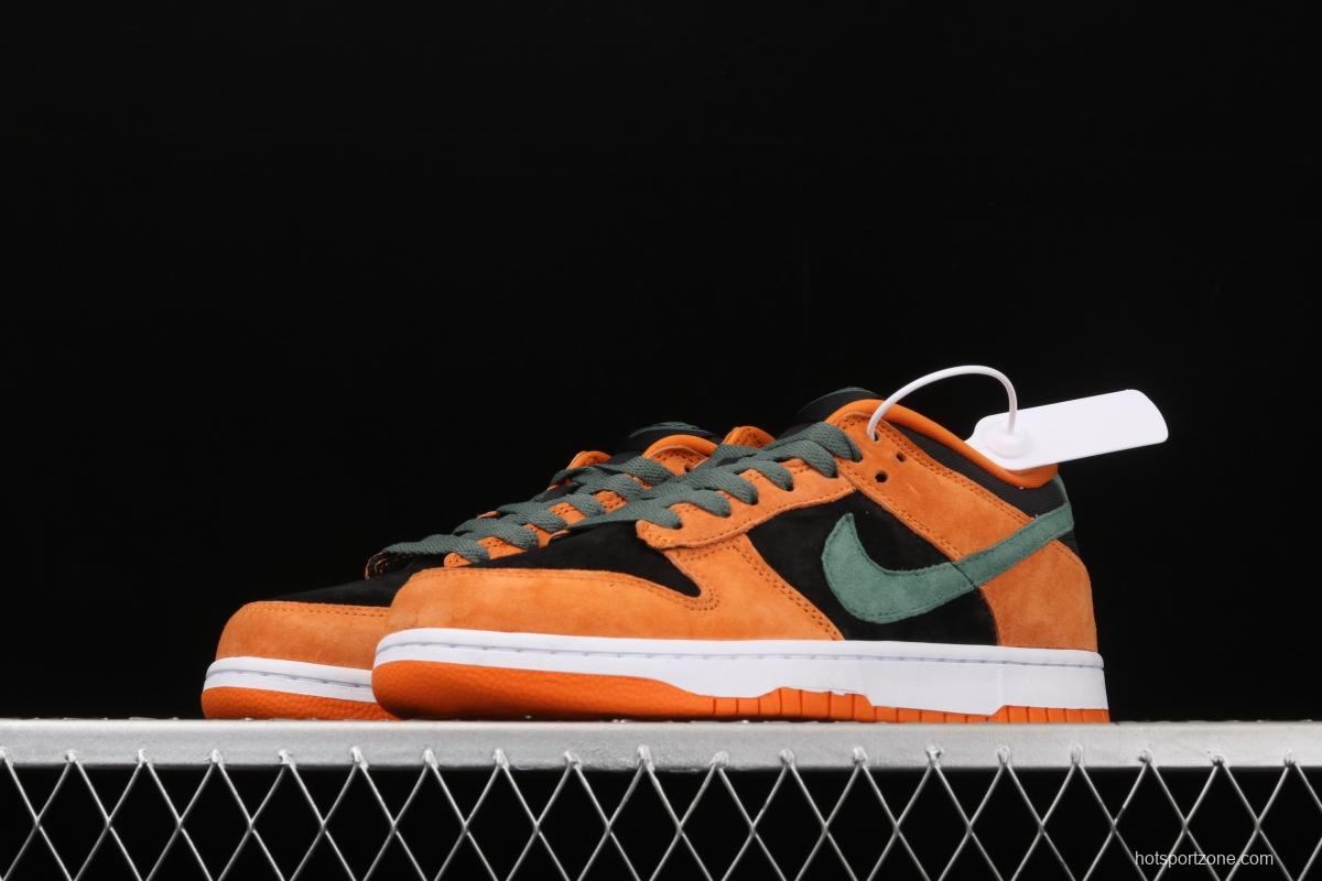 NIKE SB DUNK Low SP Ceramic dunk series carrot yellow and black low-side leisure sports skateboard shoes DA1469-001