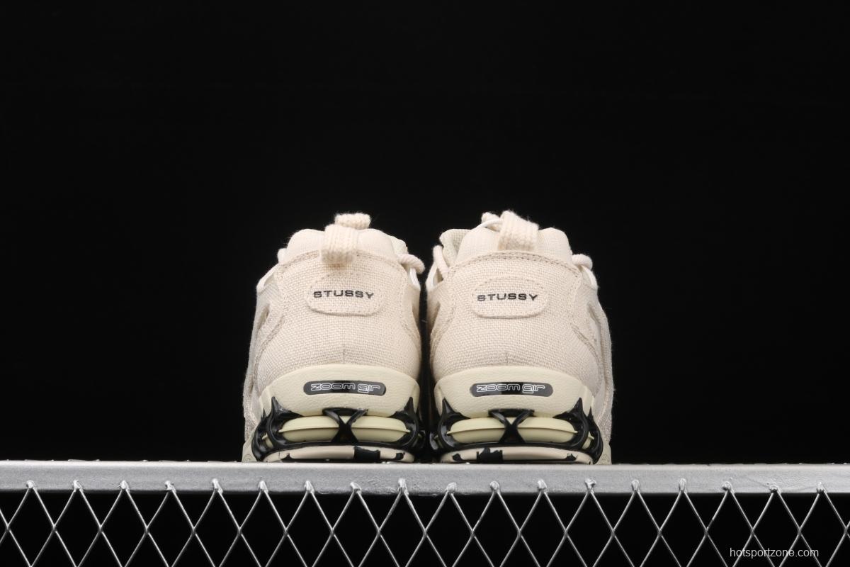 Stussy x NIKE Air Zoom Spiridon Caged 2 Spieli prison East cage 2 generation milky white linen black cloth CQ5486-200