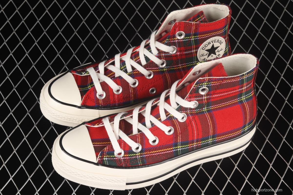 Converse Chuck 1970's Converse Christmas red checkered high-top casual board shoes 169257C