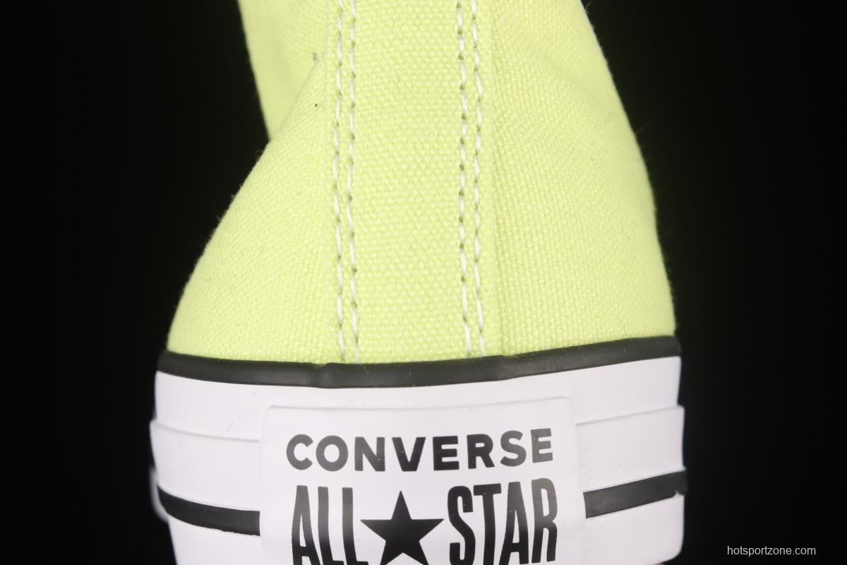 Converse All Star light colors are lemon yellow high top fashionable canvas shoes 170154C