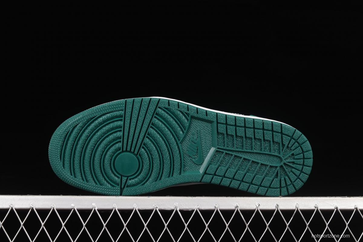 Air Jordan 1 Low black and green toe low top cultural basketball shoes 553558-113