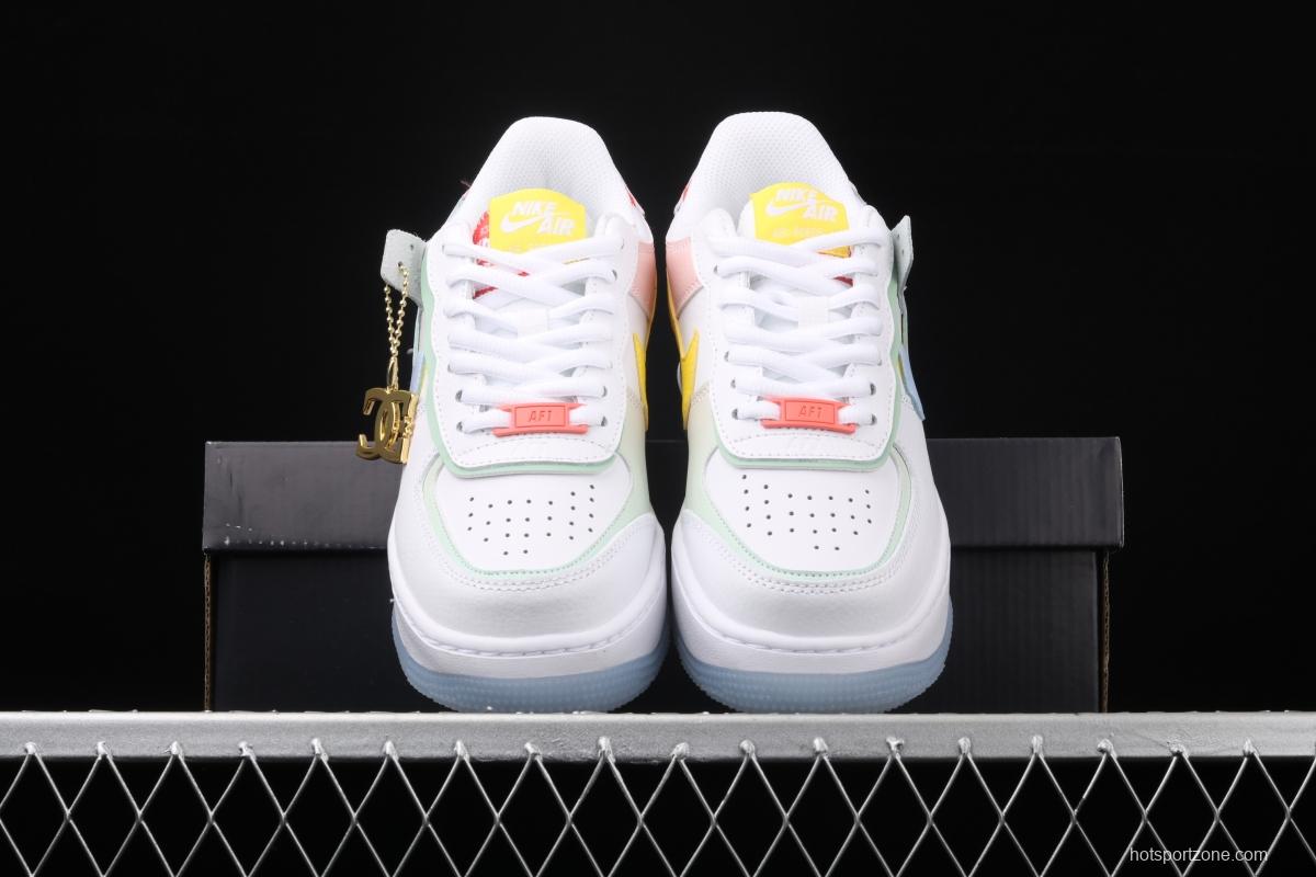 NIKE Air Force 1 ShAdidasow light weight heightened low-top board shoes CW2630-141,