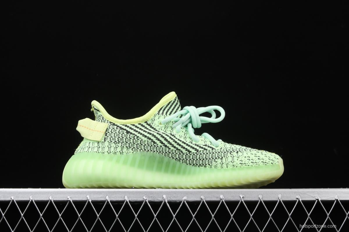 Adidas Yeezy Boost 350V2 Yeezreel FX4130 Darth Coconut 350 the second generation of hollowed-out black and yellow luminous stars