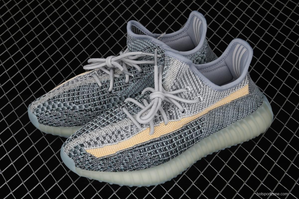 Adidas Yeezy 350 Boost V2 Ash Blue GY7657 Darth Coconut 350 second generation hollowed-out water-washed tannins color matching