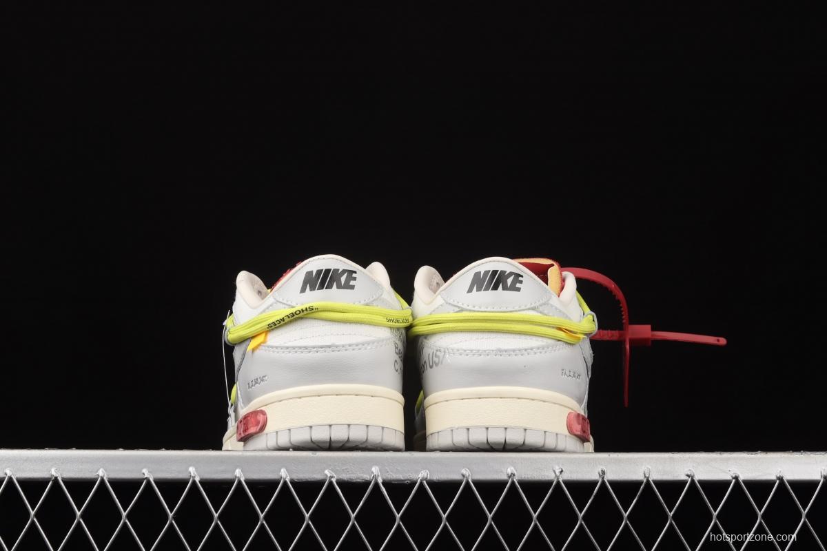 OFF-White x NIKE DUNK Low 04 of 50 OW Grey Leisure Sports Skateboard shoes DM1602-106