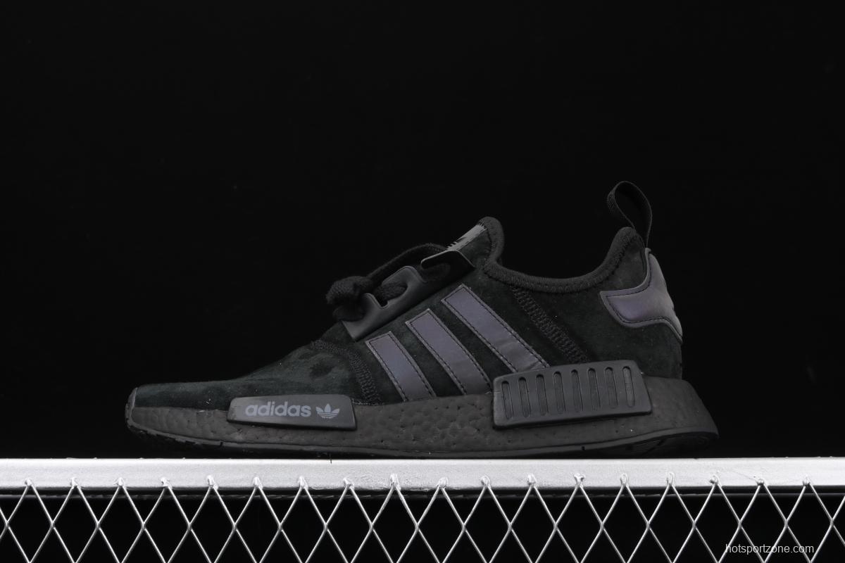 Adidas NMD_R1 B97419 Pig eight leather black samurai running shoes