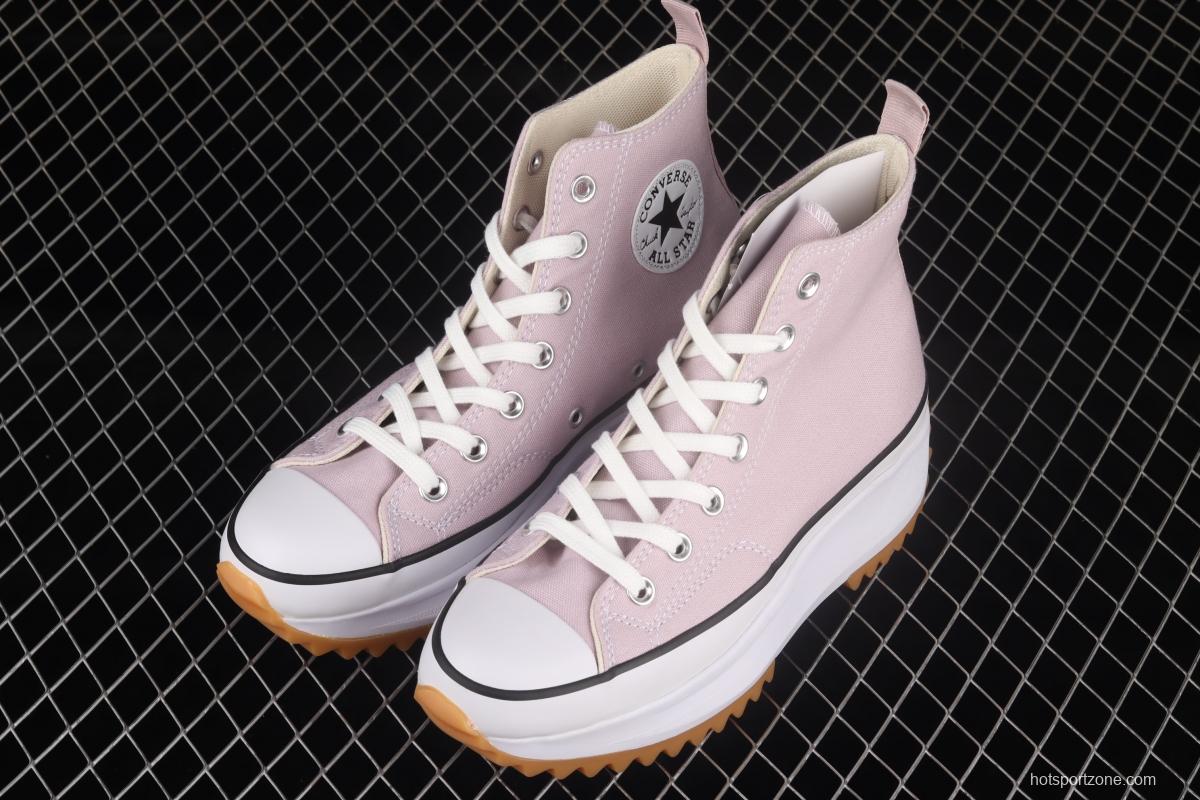 Converse Run Star Hike Converse pink raw rubber heightened thick sole shoes 171668C
