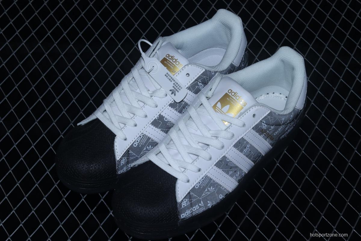 Adidas Originals Superstar FV2820 shell head printed with logo 3M reflective classic sports shoes
