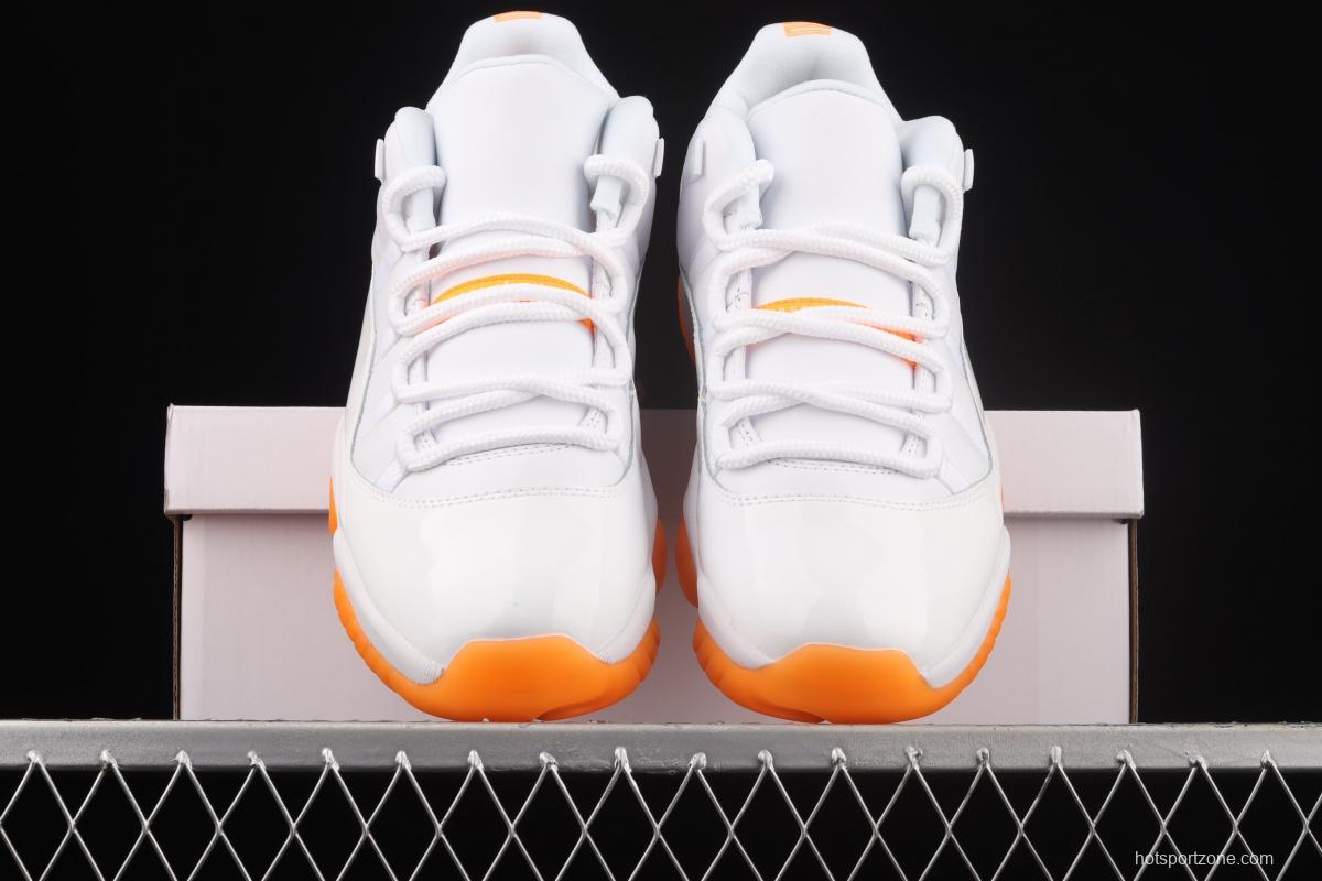 Air Jordan 11 Bright Citus 11 White Orange low Top Basketball shoes head layer True carbon AH7860-139