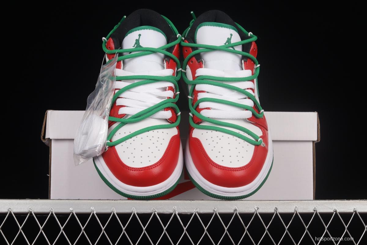 Air Jordan 1 Low Christmas Theme Custom Edition Sports Culture Basketball Shoes 553558-129