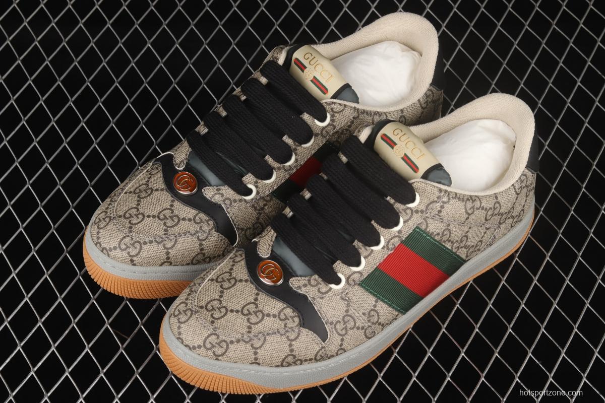 Gucci Distressed Screener Sneaker classic daddy shoes A39G09064