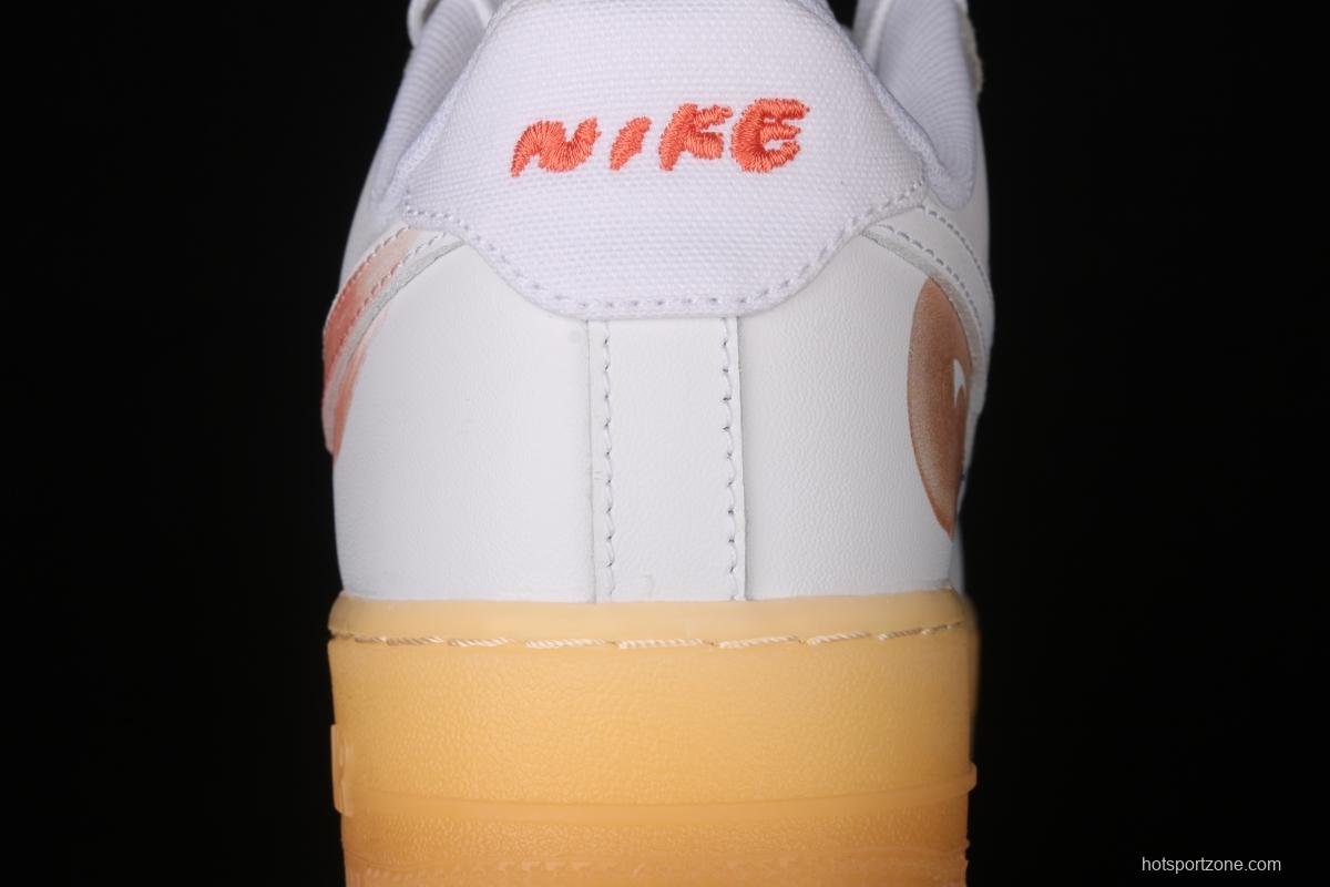 Mayumi Yamase x NIKE Flyleather Air Force 1 white hand-painted graffiti low upper shoes DB3598-100