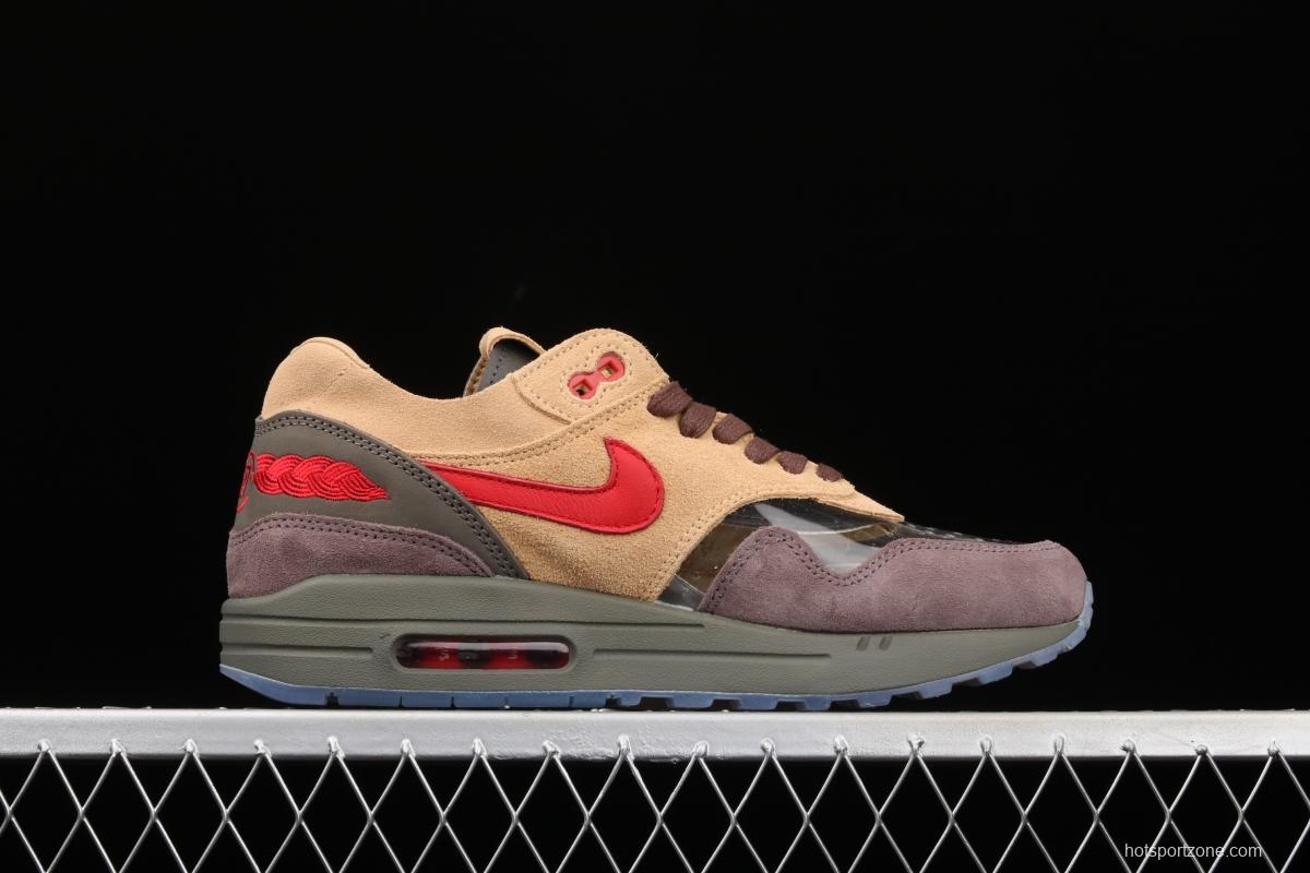 Clot x NIKE Air Max 1 Tea Leaf Brown joint style retro casual running shoes DD1870-200