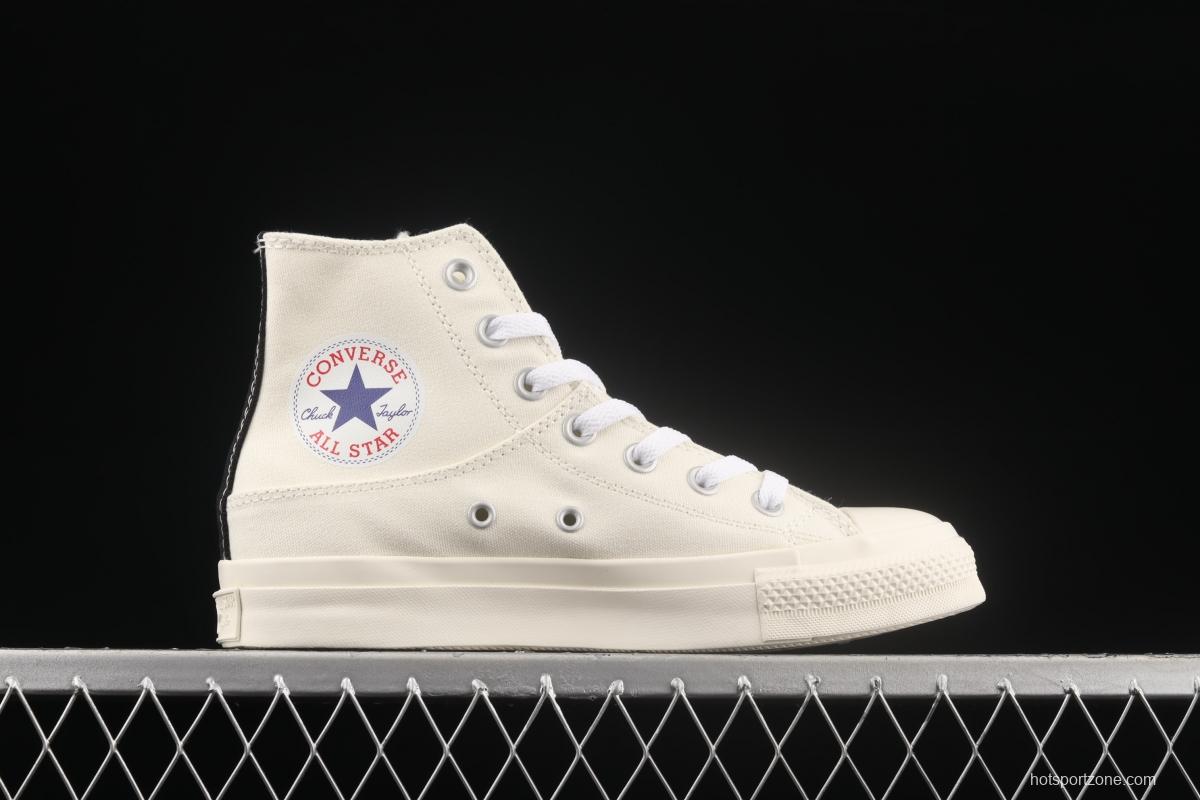 Converse All Star x CDG 2021 Sichuan Jiubao Ling co-named 1CL877 high-top casual board shoes.