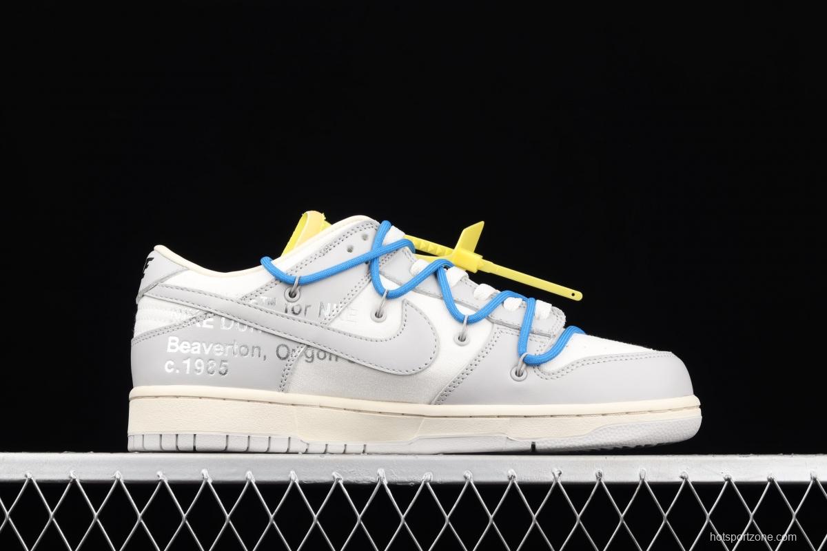 OFF-White x NIKE DUNK Low 04 of 50 OW white gray leisure sports skateboard shoes DM1602-112