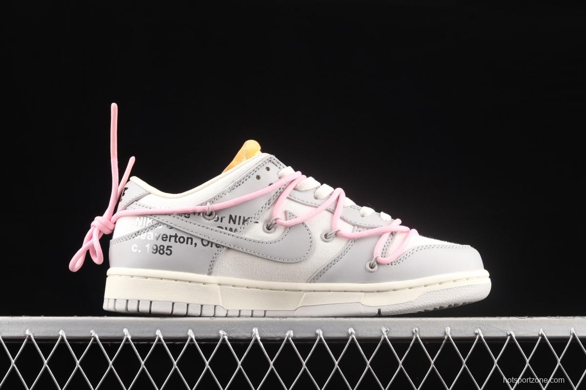 OFF-White x NIKE DUNK Low OW gray SB buckle rebound fashion casual board shoes DM1602-109