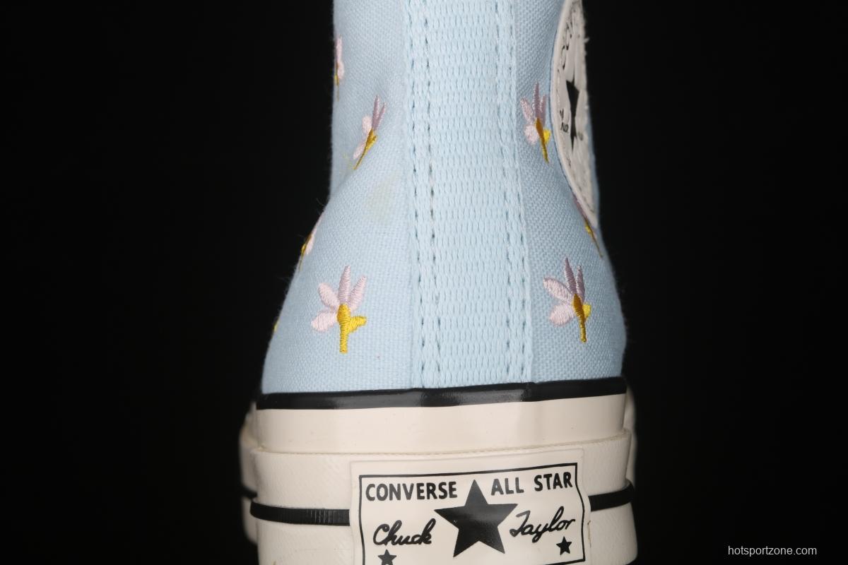 Converse 1970 Korean version milk blue floret high top leisure board shoes 570917C