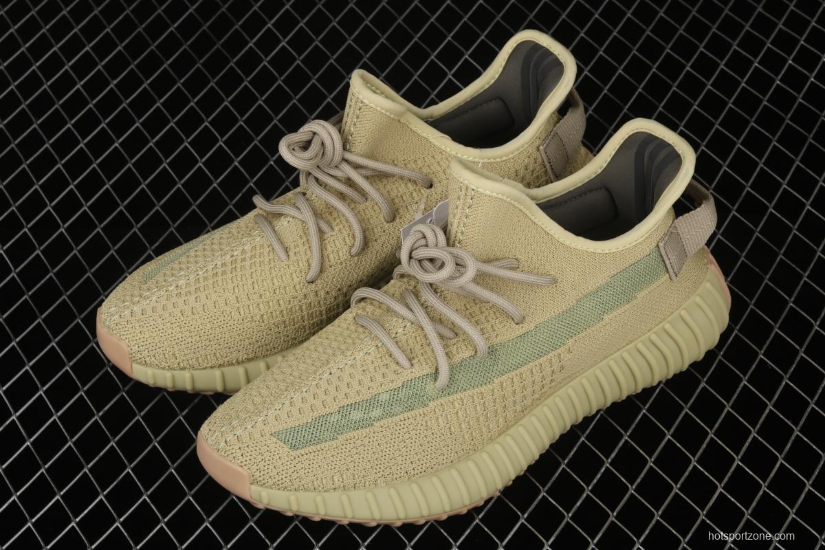 Adidas Yeezy 350 Boost V2 Sulfur FY5346 Darth Coconut 350 second generation hollowed-out matcha green color matching