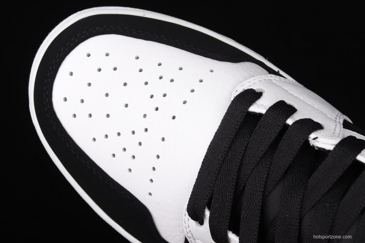 Air Jordan 1 Mid black and white panda basketball shoes 554724-113