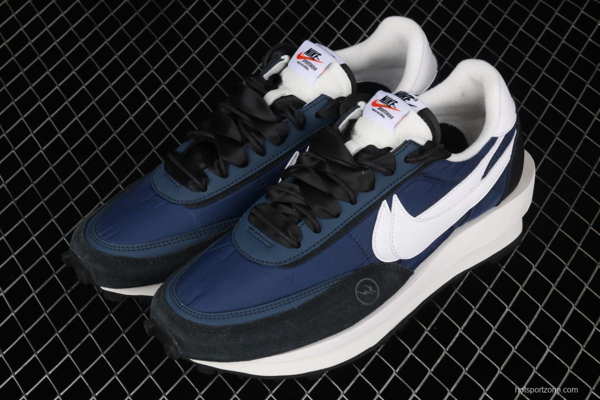 Fragment Design x Sacai x NIKE LVD Waffle Daybreak Fujiwara Hiroshi Fujiwara co-signed the catwalk style double hook Swoosh running shoes BV0073-041