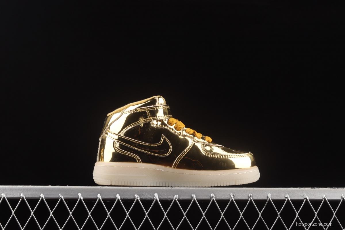 NIKE Air Force 1: 07 Mid WB dazzling ribbon lamp state size Kids 314197-8100