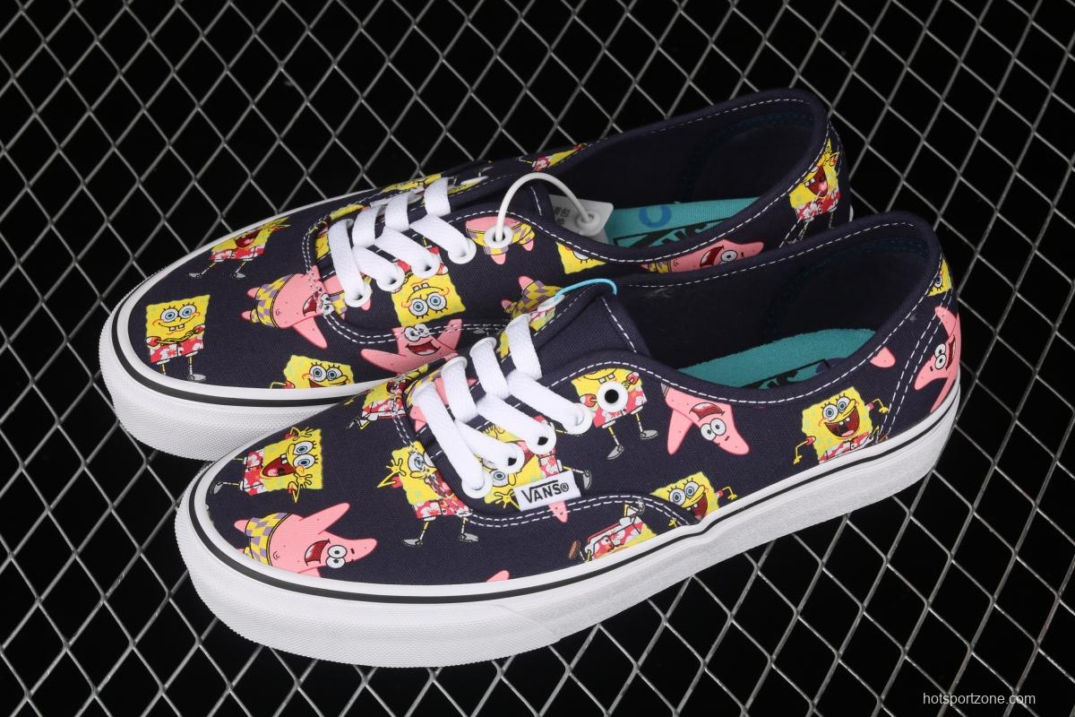 SpongeBob x Vans Comfycush Authentic 2021 joint color printing cartoon customized low-side vulcanized canvas leisure sports board shoes VN0A3WM7YZ1