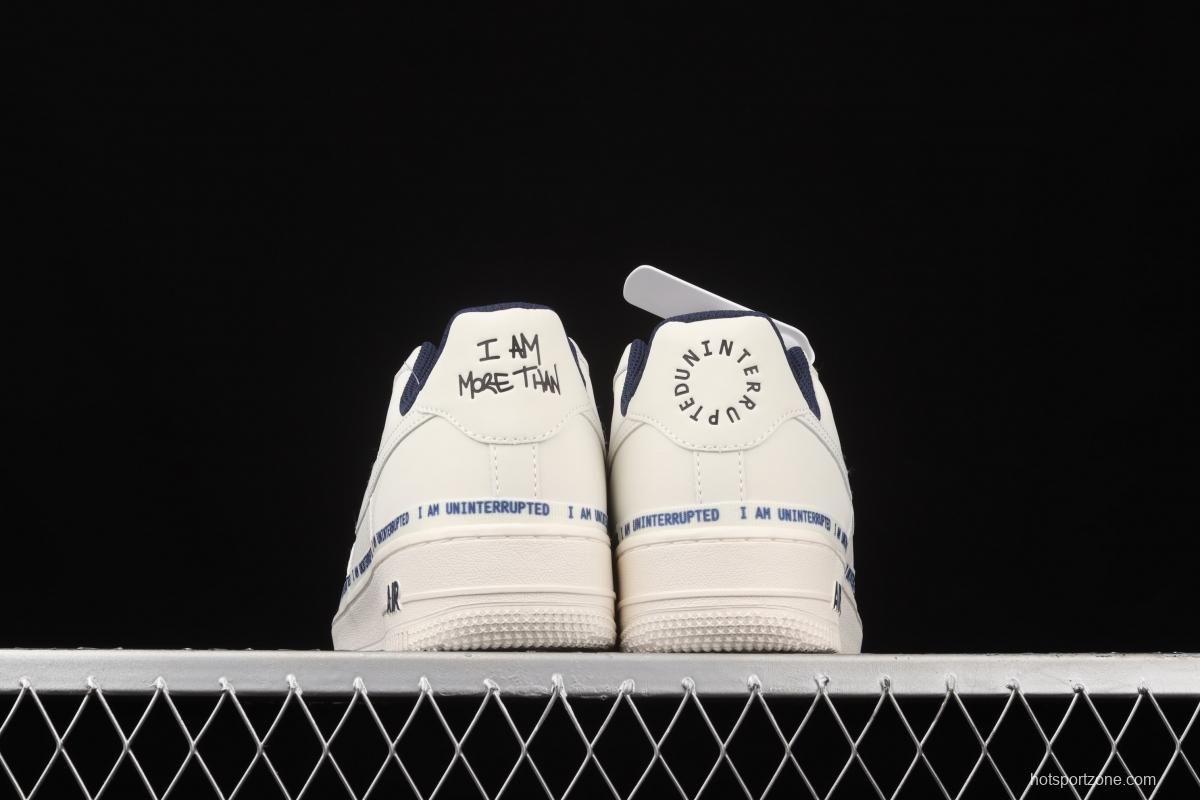 Uninterrupted x NIKE Air Force 1 MORE THAN rice dark blue signature graffiti all over the sky star low-top casual board shoes NU6602-301