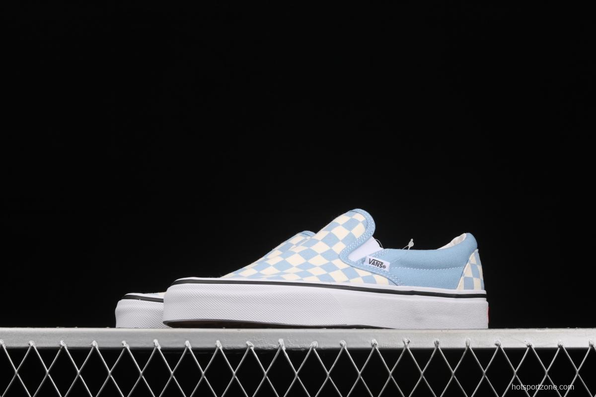 Vans Cassic Slip-0n purplish blue checkerboard Loafers Shoes leisure sports board shoes VN0A33TB42Y