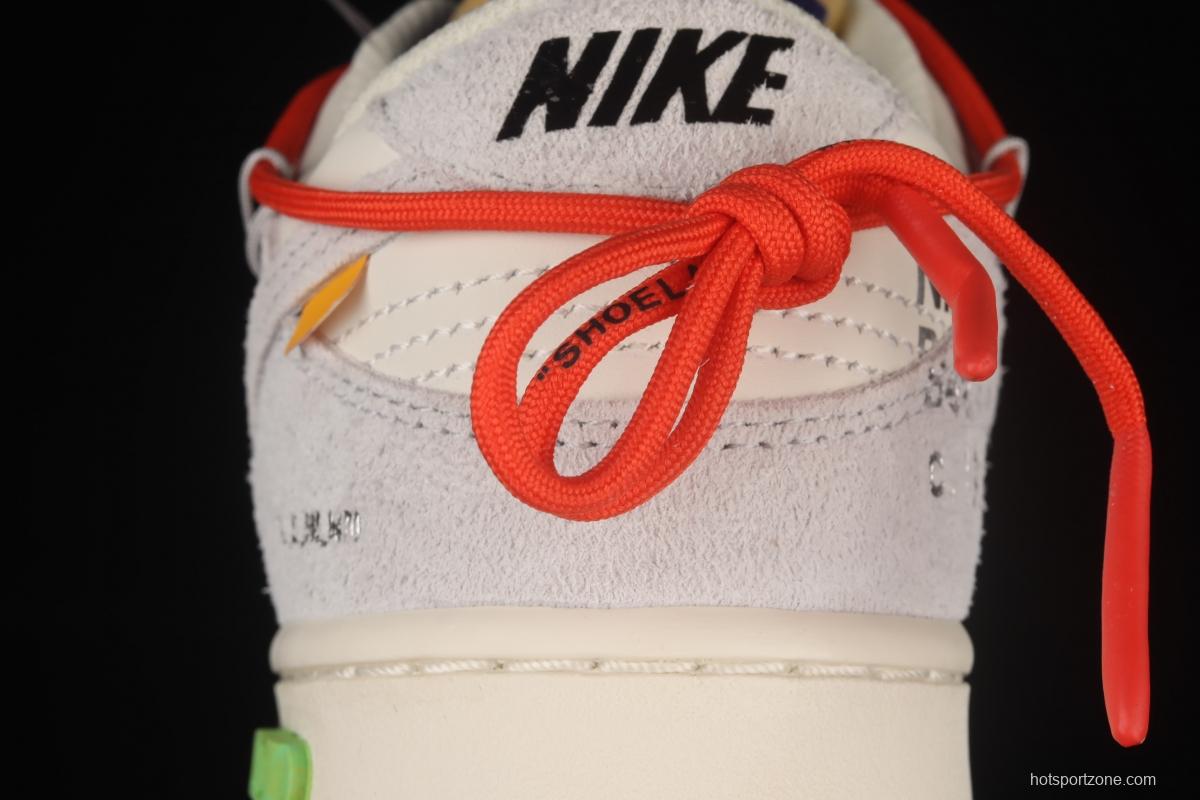 OFF-White x NIKE DUNK Low OW suede SB buckle rebound fashion casual board shoes DJ0950-110,