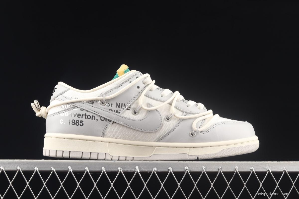 OFF-White x NIKE DUNK Low OW gray SB buckle rebound fashion casual board shoes DM1602-121