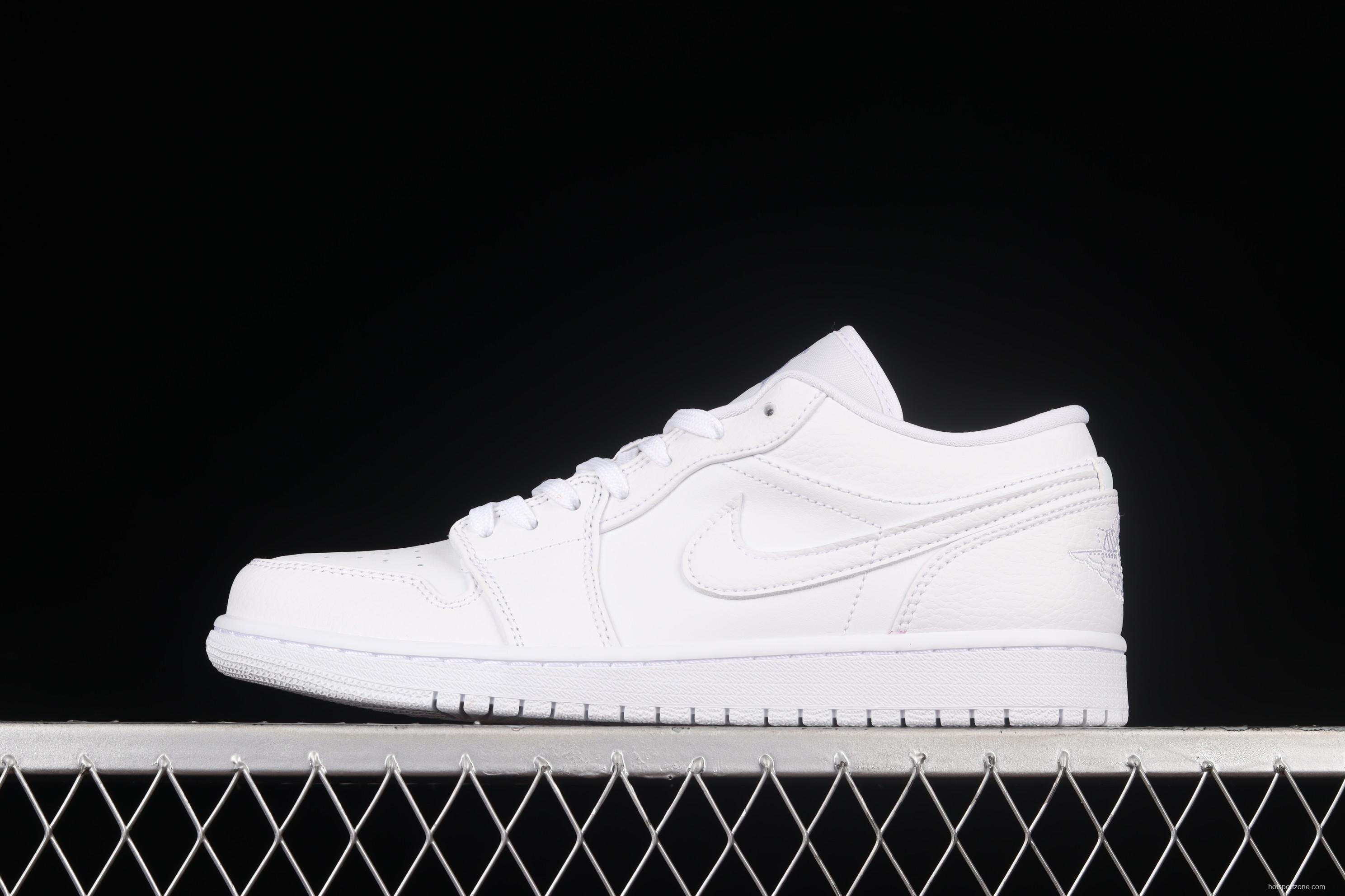 Air Jordan 1 Low pure white low-top cultural basketball shoes 553558-130