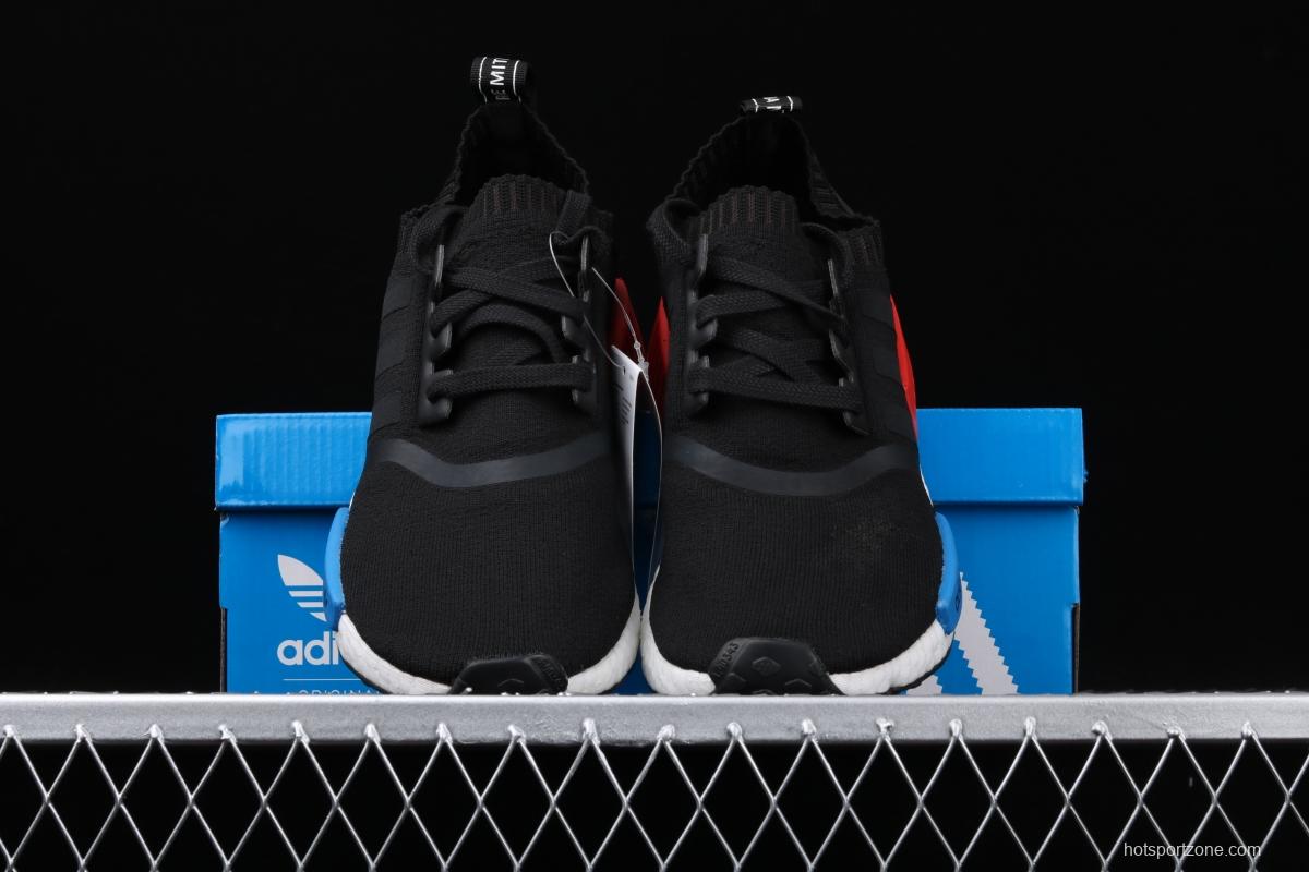 Adidas NMD_R1 Boost competes for S79168 black, blue and red color matching. Dongguan original large particles feel super soft.