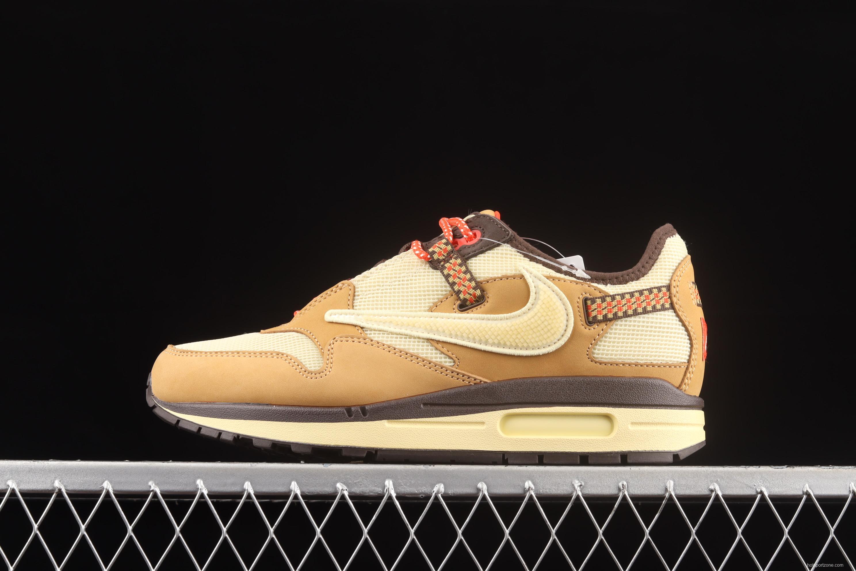 Travis Scoot x Nike Air Max 1 joint beige vintage casual running shoes DO9392-701