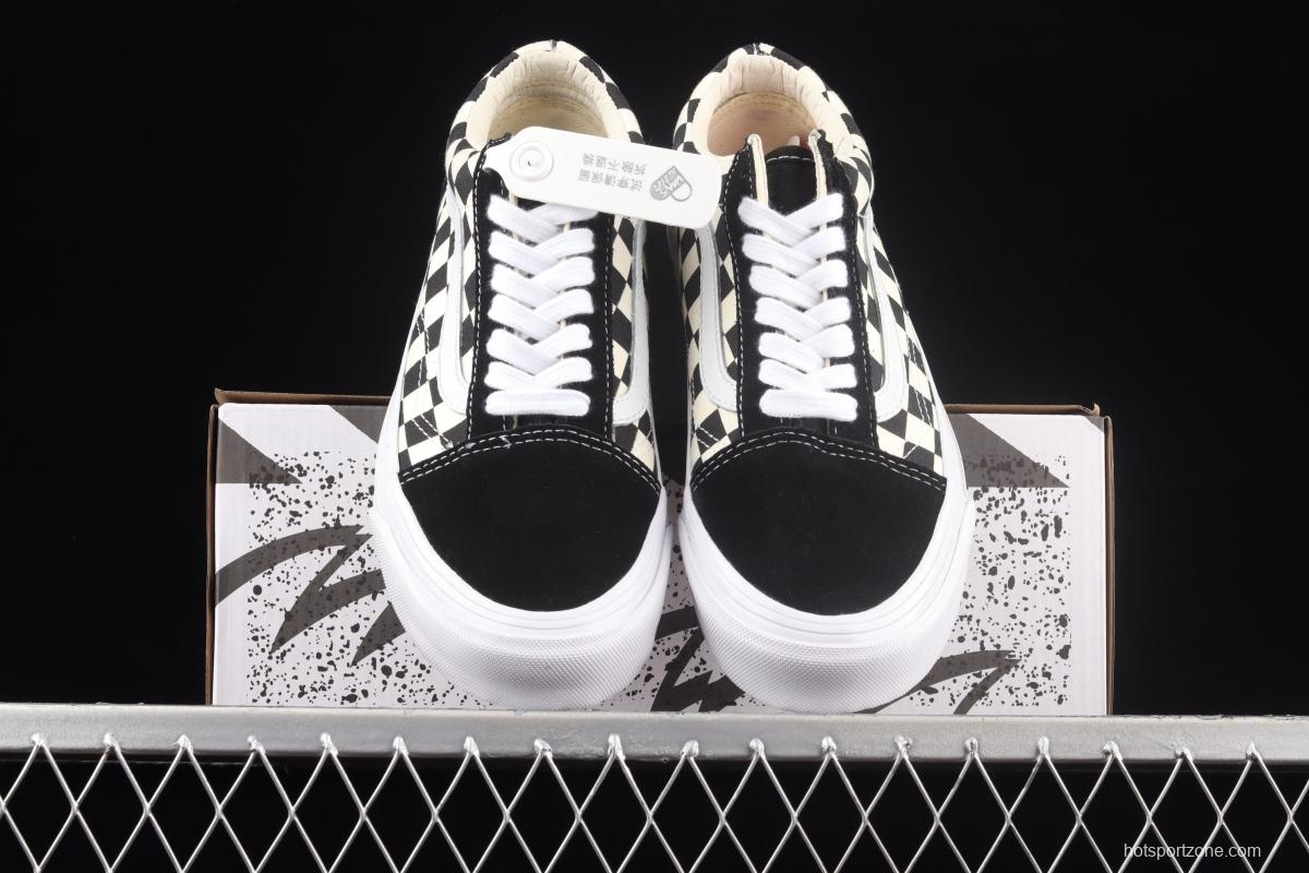 Vans Old Skool Anaheim Classic Black and White Chess Lattice 2.0 low-top casual board shoes VN0A4P3X639