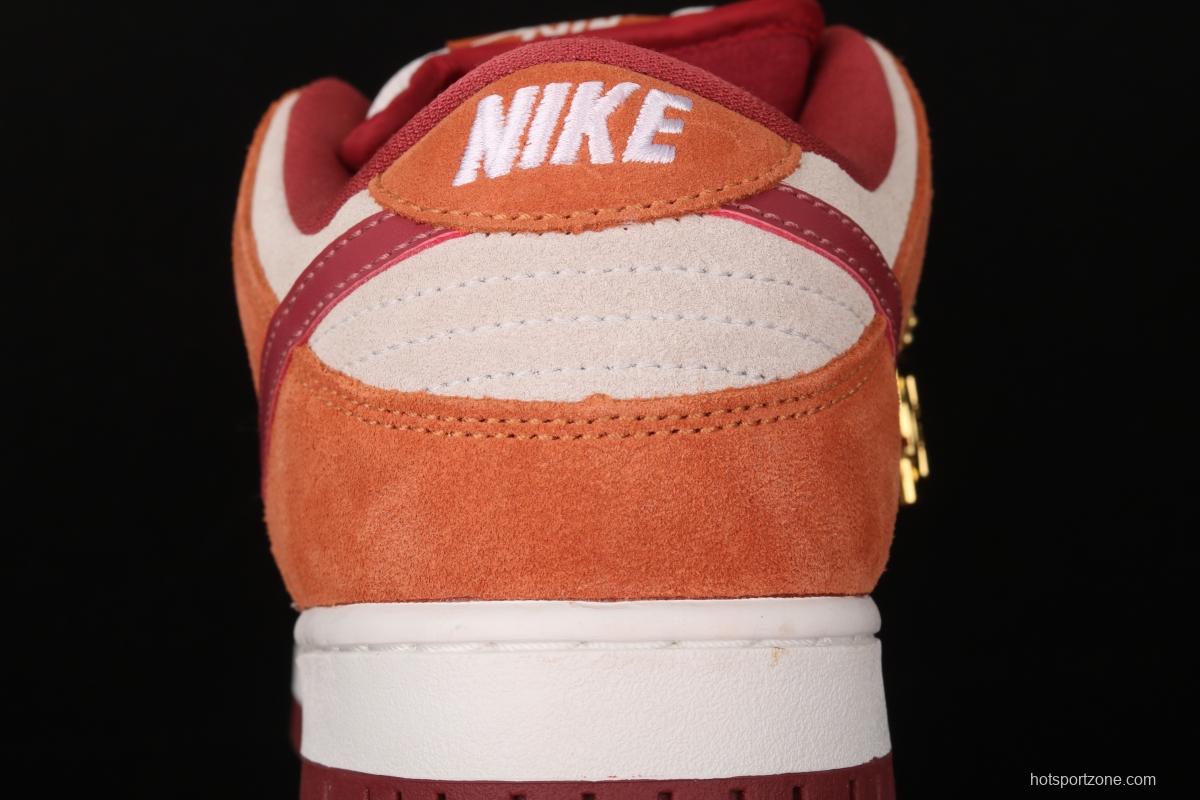 NIKE SB DUNK Low Pro brown-red color matching low-top casual board shoes BQ6817-202