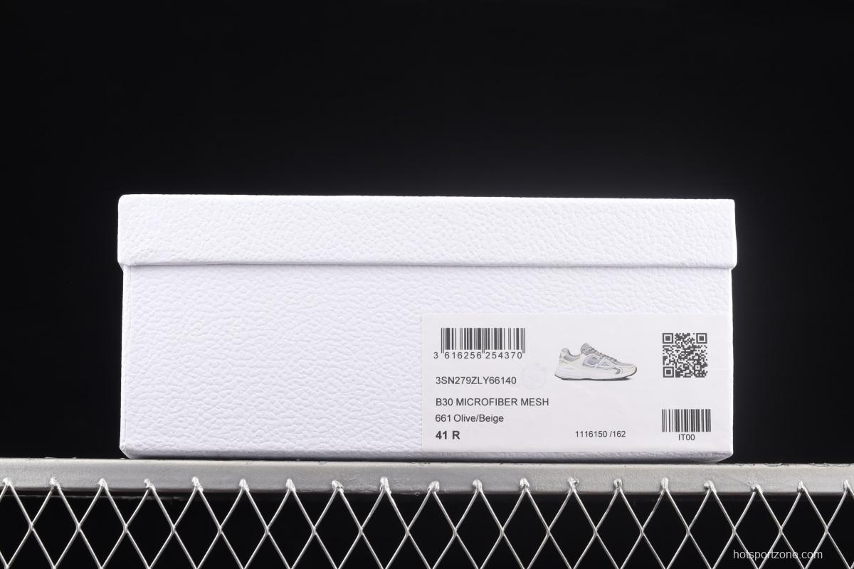 Dior B30 Microfiber Mesh B30 CD series sports shoes LY66140 Olive/Beige