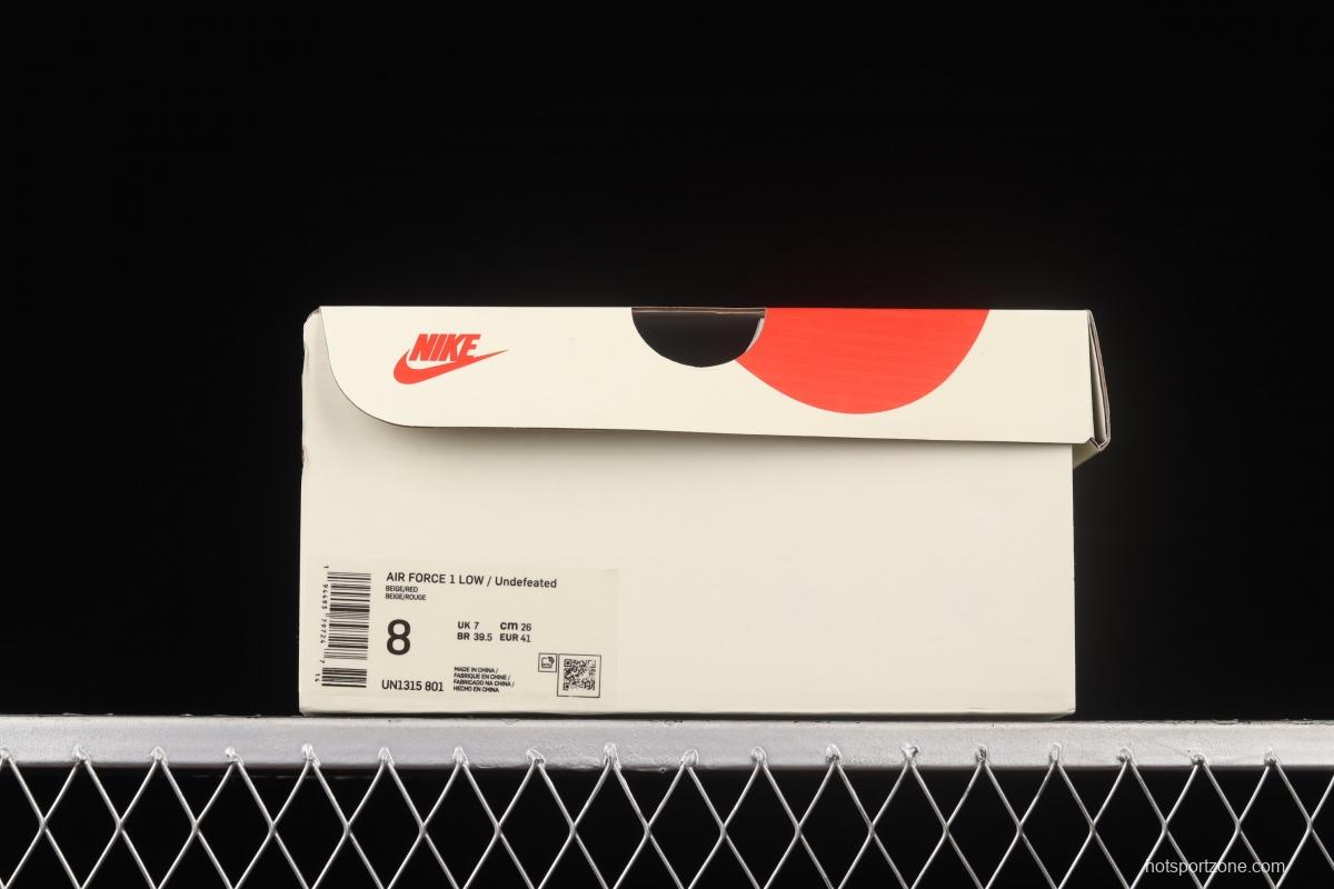 Undefeated x NIKE Air Force 1o07 Low low-top casual board shoes UN1315-801co-branded in white and red