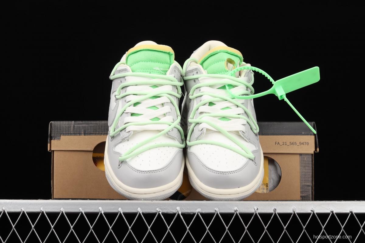 OFF-White x NIKE DUNK Low 04 of 50 OW white gray leisure sports skateboard shoes DM1602-108